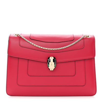 Bulgari Calfskin Serpenti Forever Shoulder Bag Pink 3 of 12