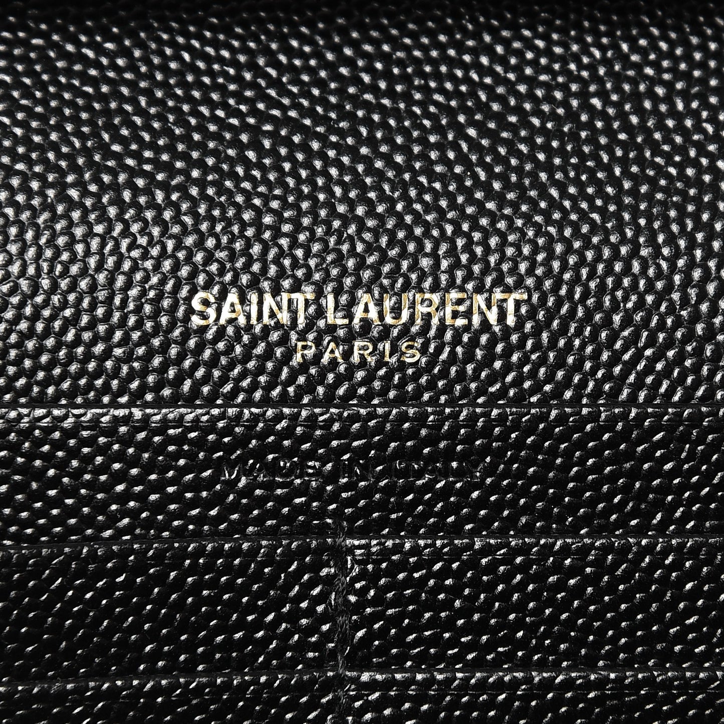 Grain De Poudre Matelasse Chevron Monogram Chain Wallet Black