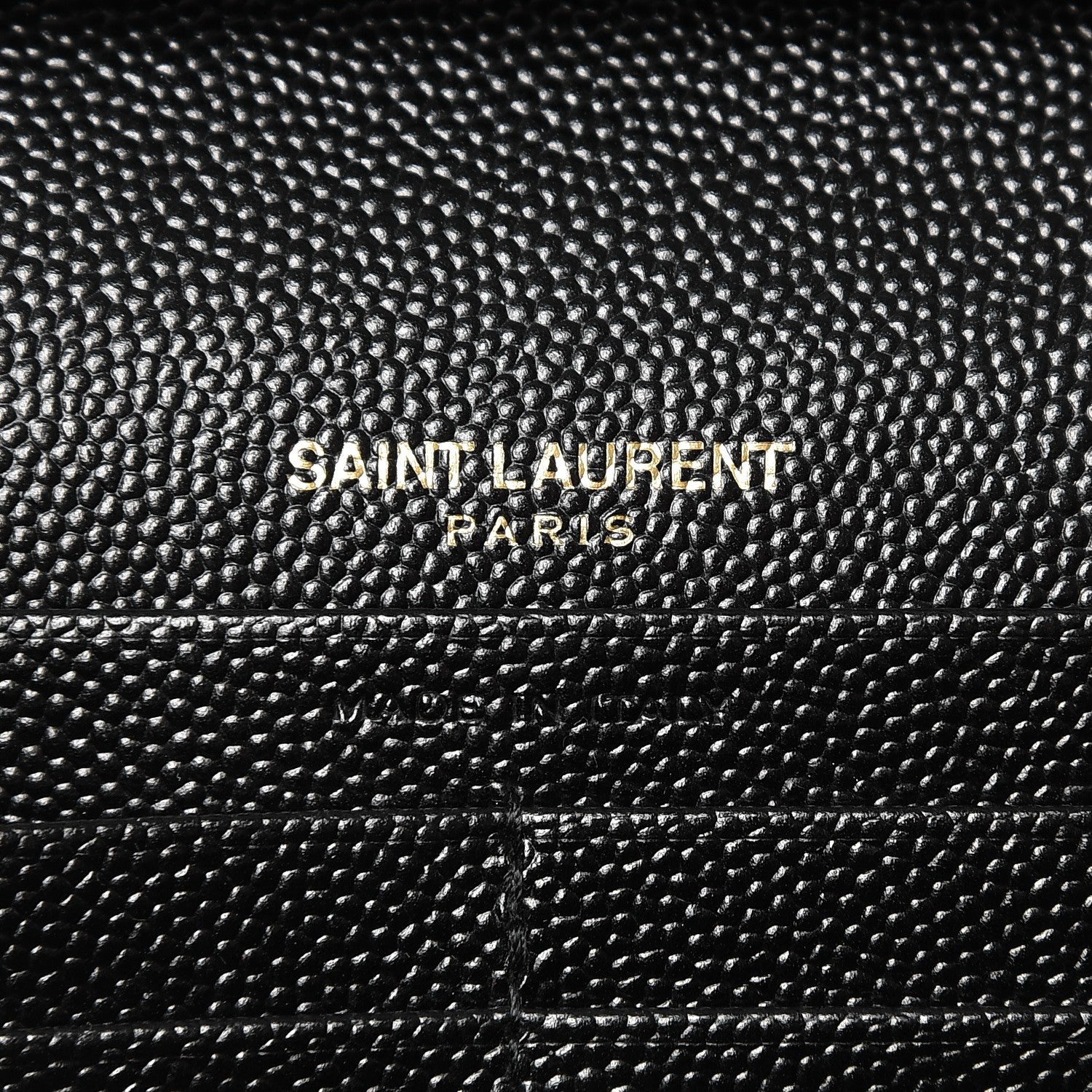Saint Laurent Grain De Poudre Matelasse Chevron Monogram Chain Wallet Black 6 of 6