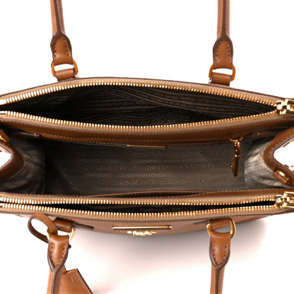 Prada Saffiano Small Galleria Double Zip Tote Caramel 5 of 10