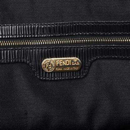 Fendi Pequin Textured Calfskin Tote Black 5 of 9