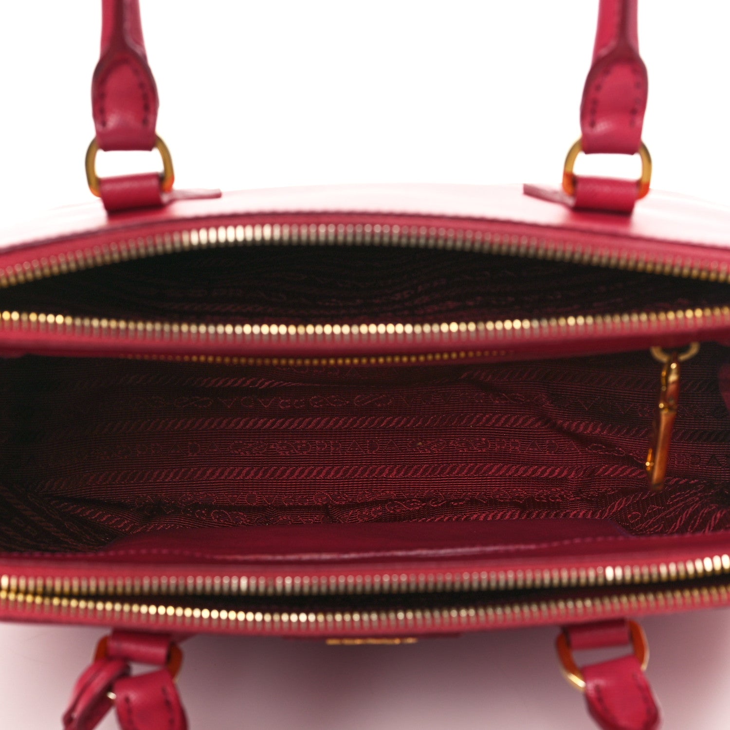 Prada Saffiano Small Galleria Double Zip Tote Fuxia 7 of 12