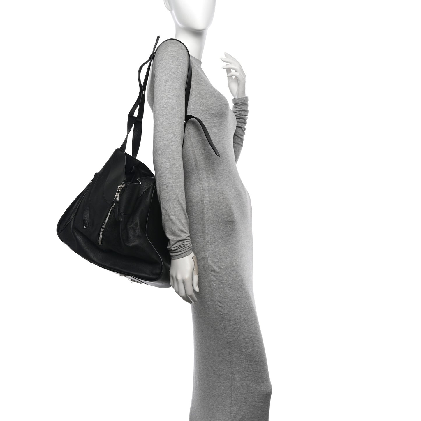Calfskin Medium Hammock Shoulder Bag Black