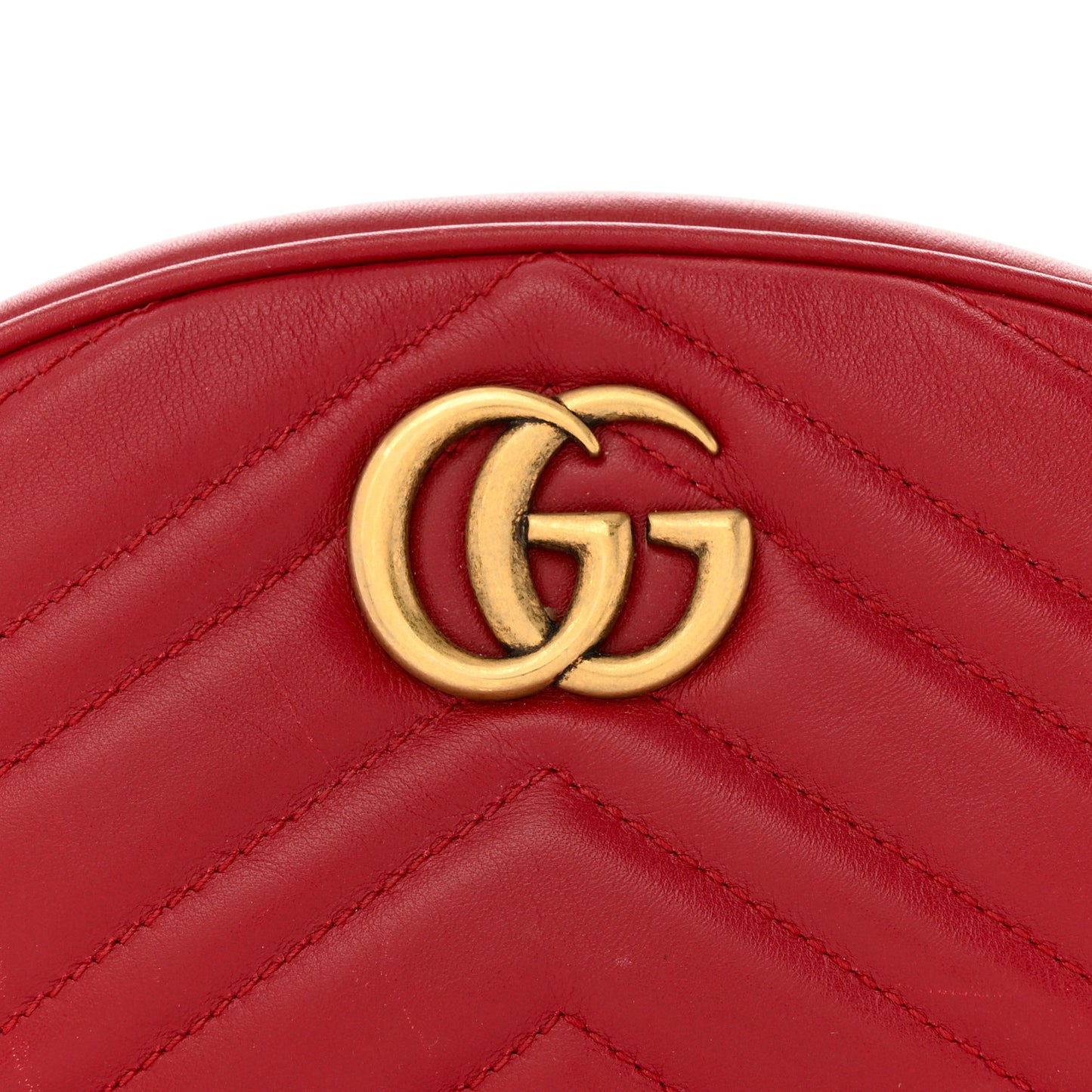 Calfskin Matelasse GG Marmont Belt Bag 95 38 Hibiscus Red
