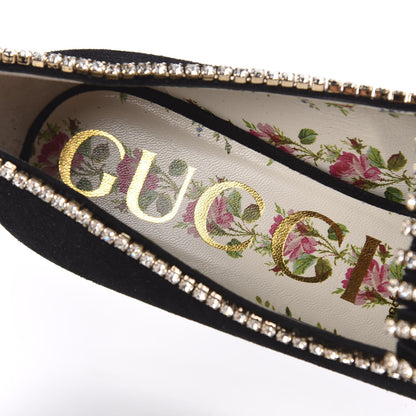 Gucci Kid Scamosciato Crystal GG Marmont Fringe 50mm Loafer Pumps 39 Black 6 of 8