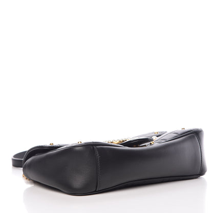 Gucci Calfskin Matelasse Studded Small Pearly GG Marmont Shoulder Bag Black 4 of 8