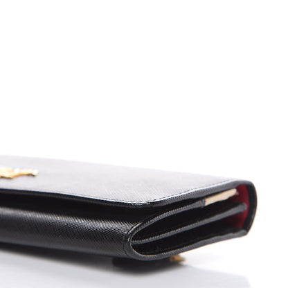 Prada Saffiano Colour Continental Flap Wallet Black 9 of 10
