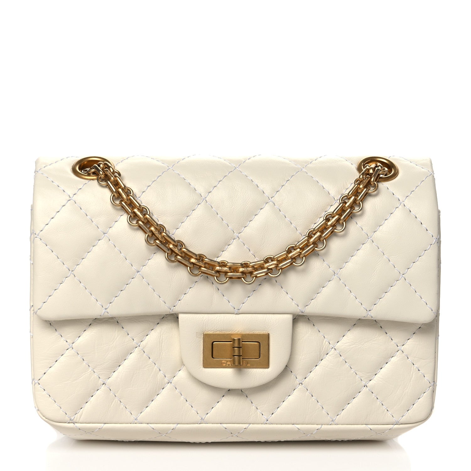 Chanel Aged Calfskin Quilted 2.55 Reissue Mini Flap White 1 of 11