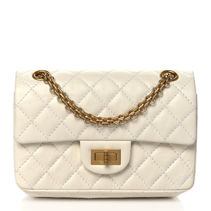 Chanel Aged Calfskin Quilted 2.55 Reissue Mini Flap White 1 of 11