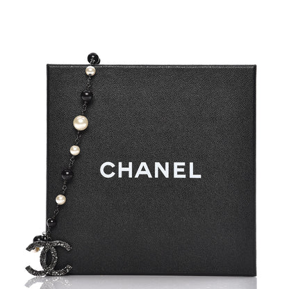 Chanel Ruthenium Pearl Beaded CC Short Necklace Black 6 of 6