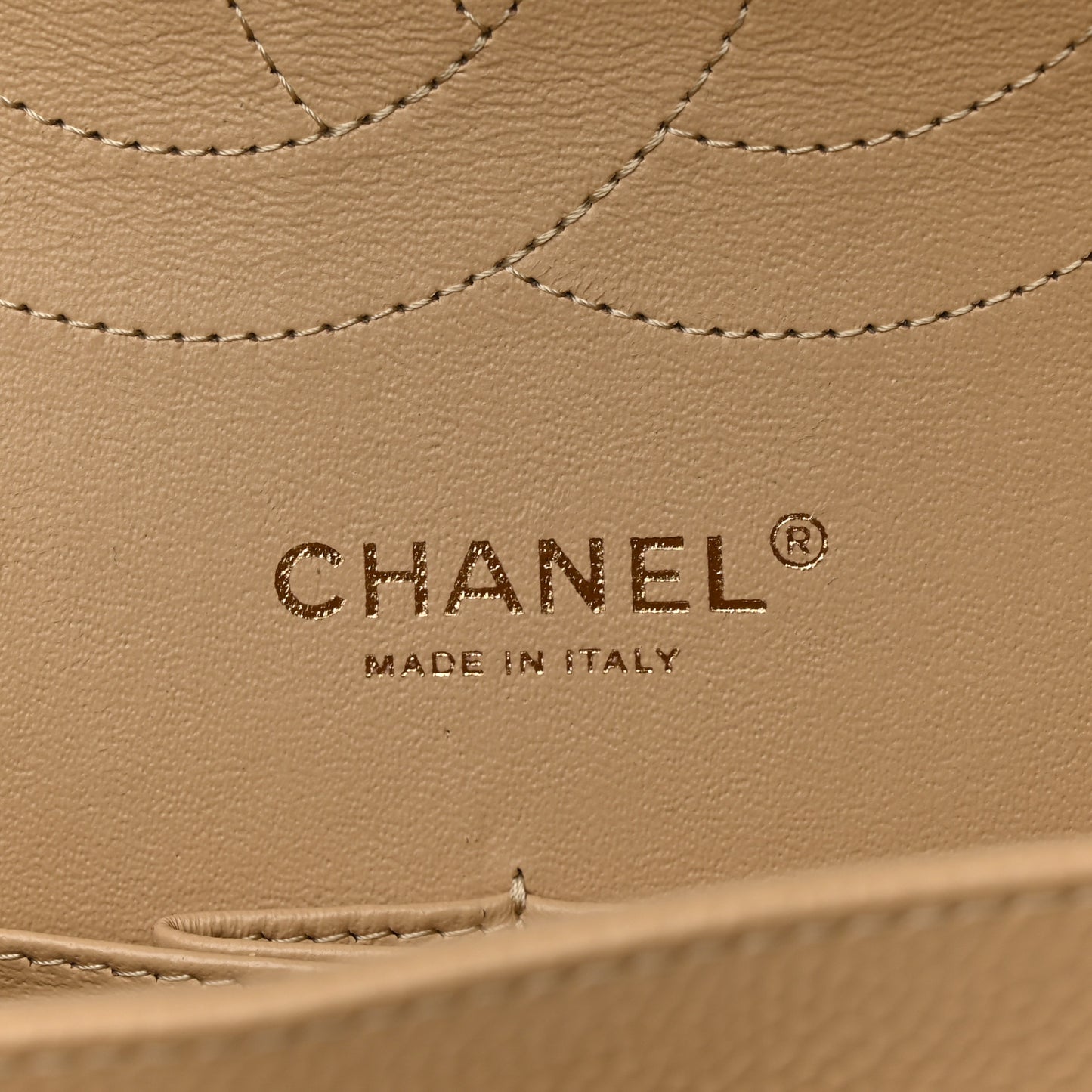 Caviar Quilted Jumbo Double Flap Beige