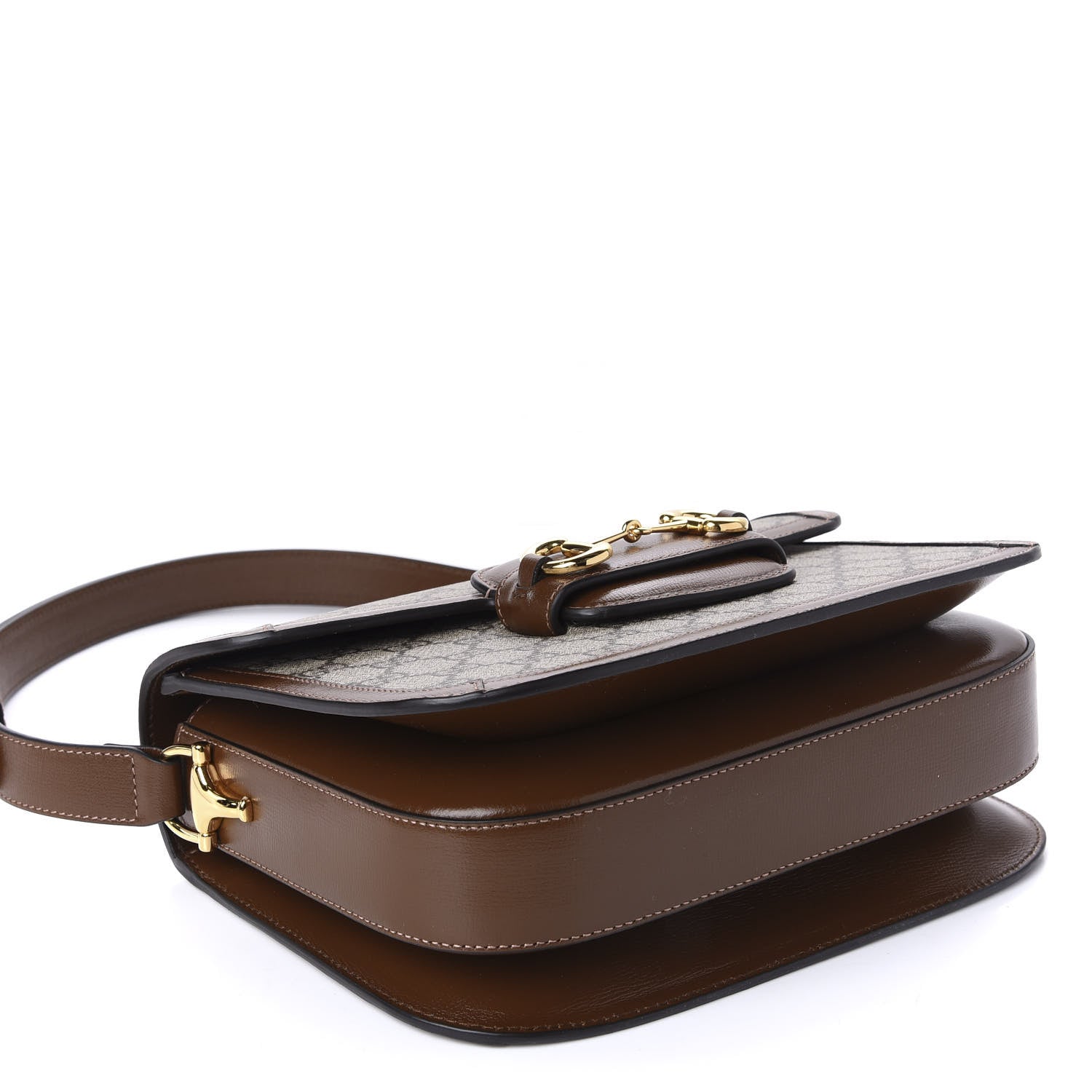 Gucci GG Supreme Monogram Horsebit 1955 Shoulder Bag Beige Brown Sugar 4 of 11