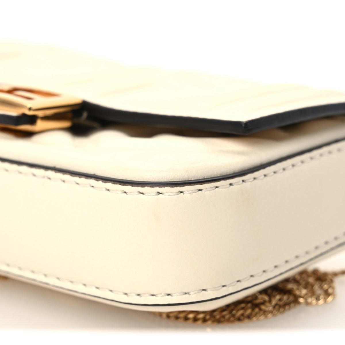 Fendi Nappa Matisse FF Embossed Nano Baguette Charm White 9 of 9