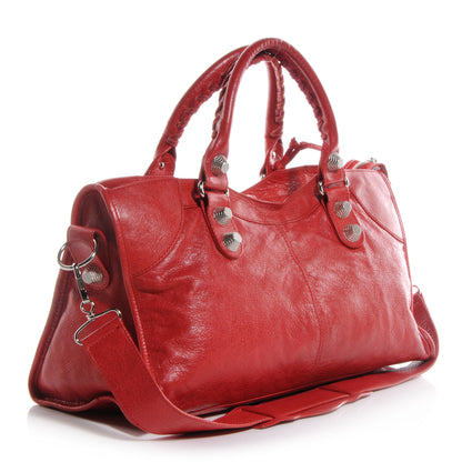 Balenciaga Agneau Giant 21 Silver Hardware Part Time Coquelicot 3 of 9
