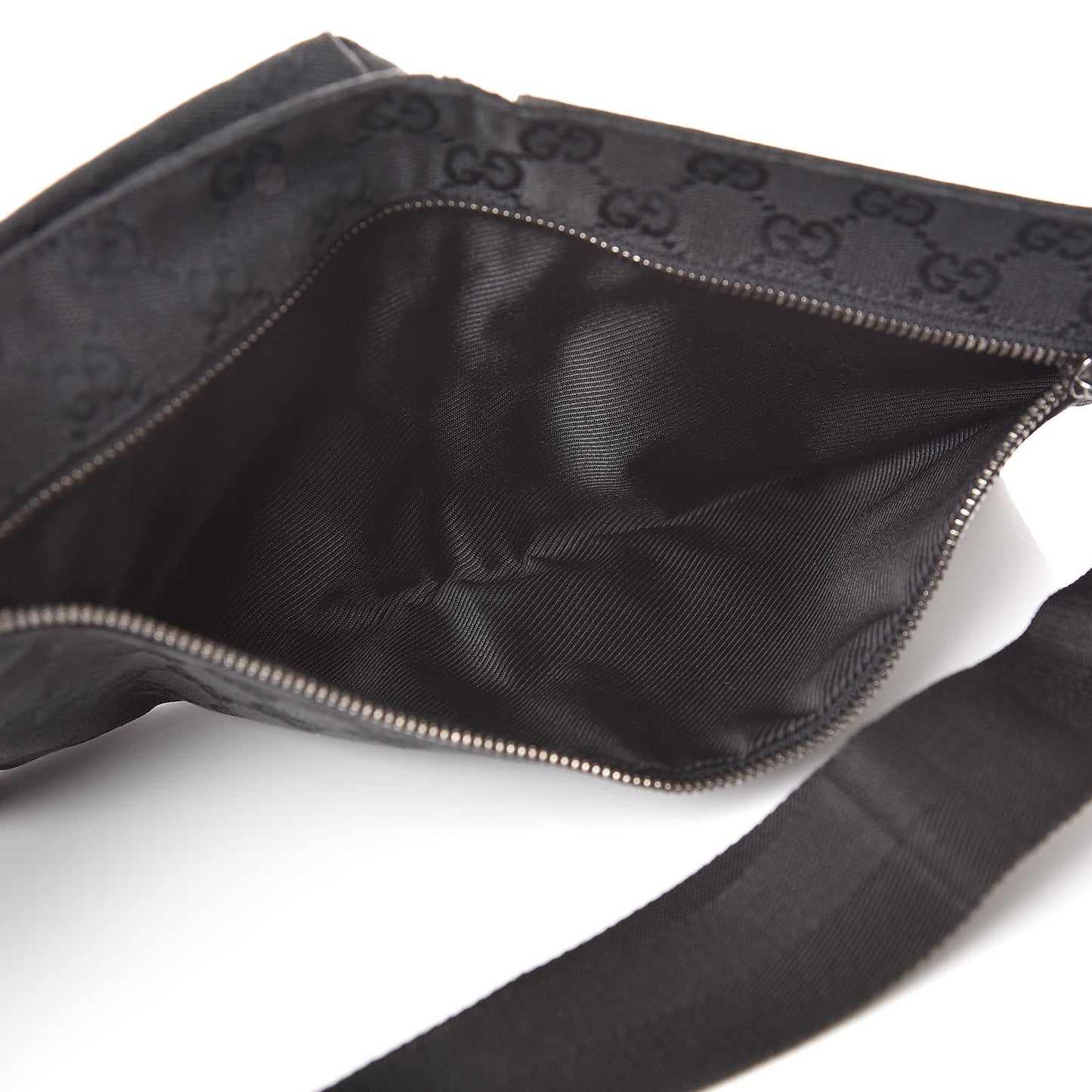 GG Monogram Double Pocket Belt Bag Black