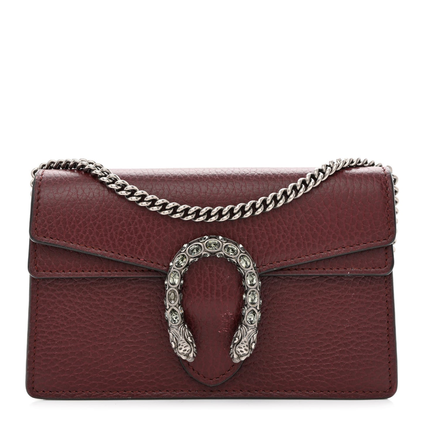 Dollar Calfskin Crystal Super Mini Dionysus Shoulder Bag Vintage Bordeaux Black Diamond