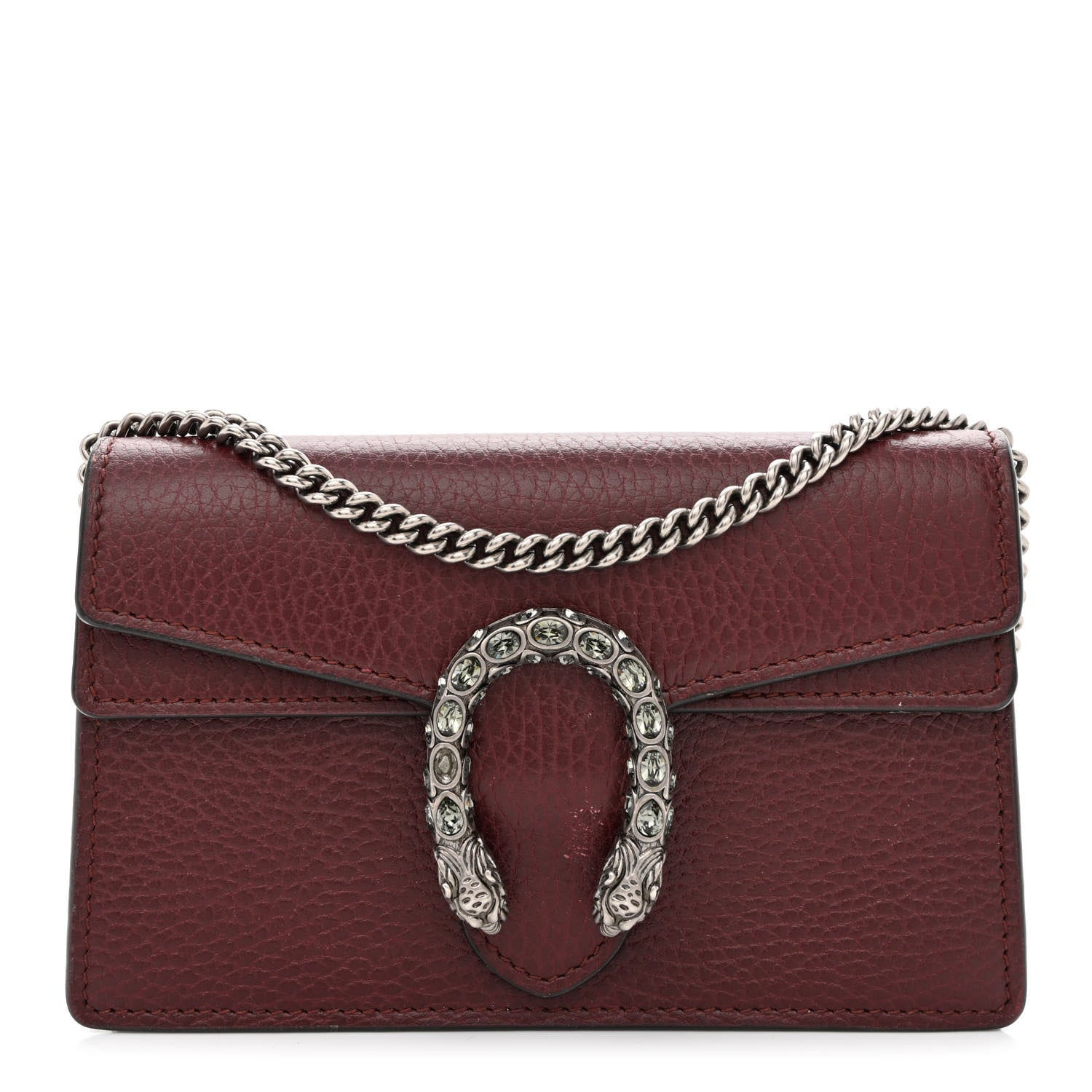 Gucci Dollar Calfskin Crystal Super Mini Dionysus Shoulder Bag Vintage Bordeaux Black Diamond 1 of 9