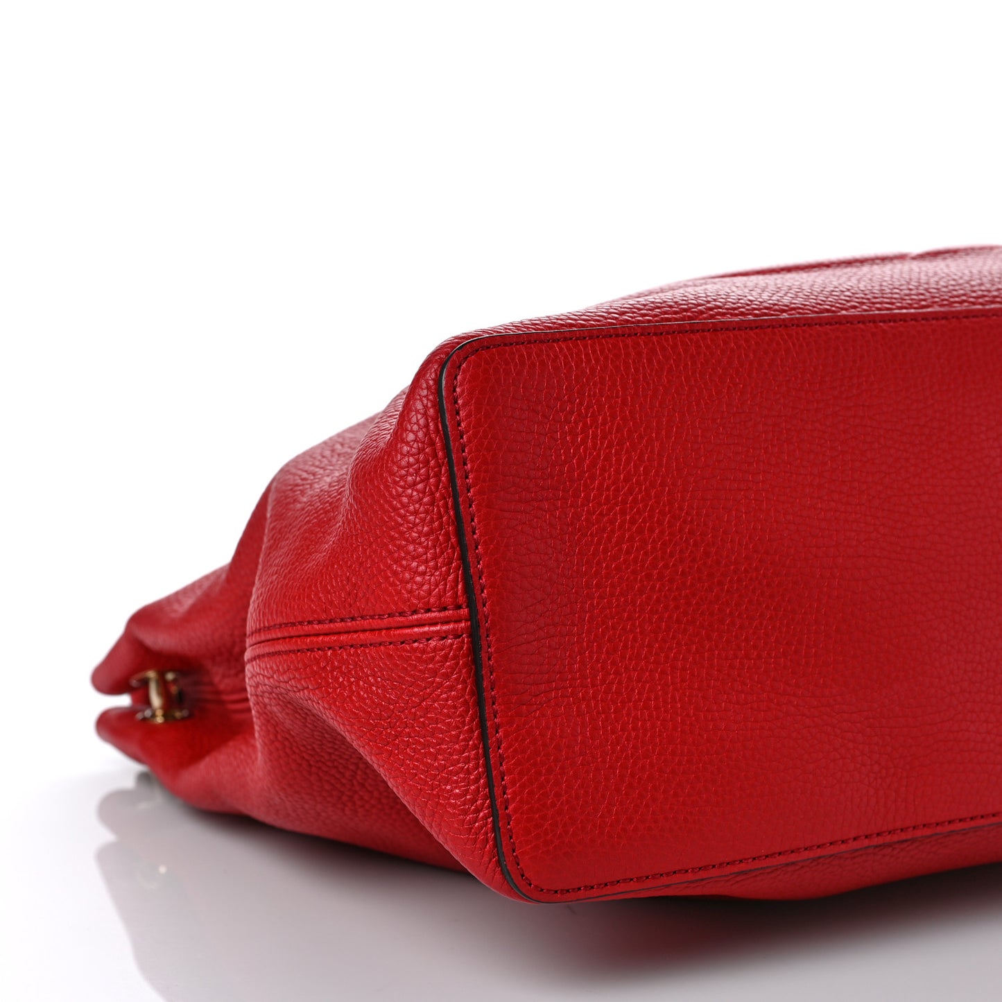 Pebbled Calfskin Large Soho Hobo Tote Red