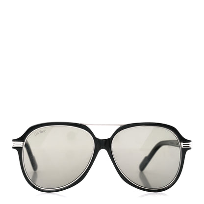 Cartier Metal Aviator CT0159S Sunglasses Silver Black 2 of 8