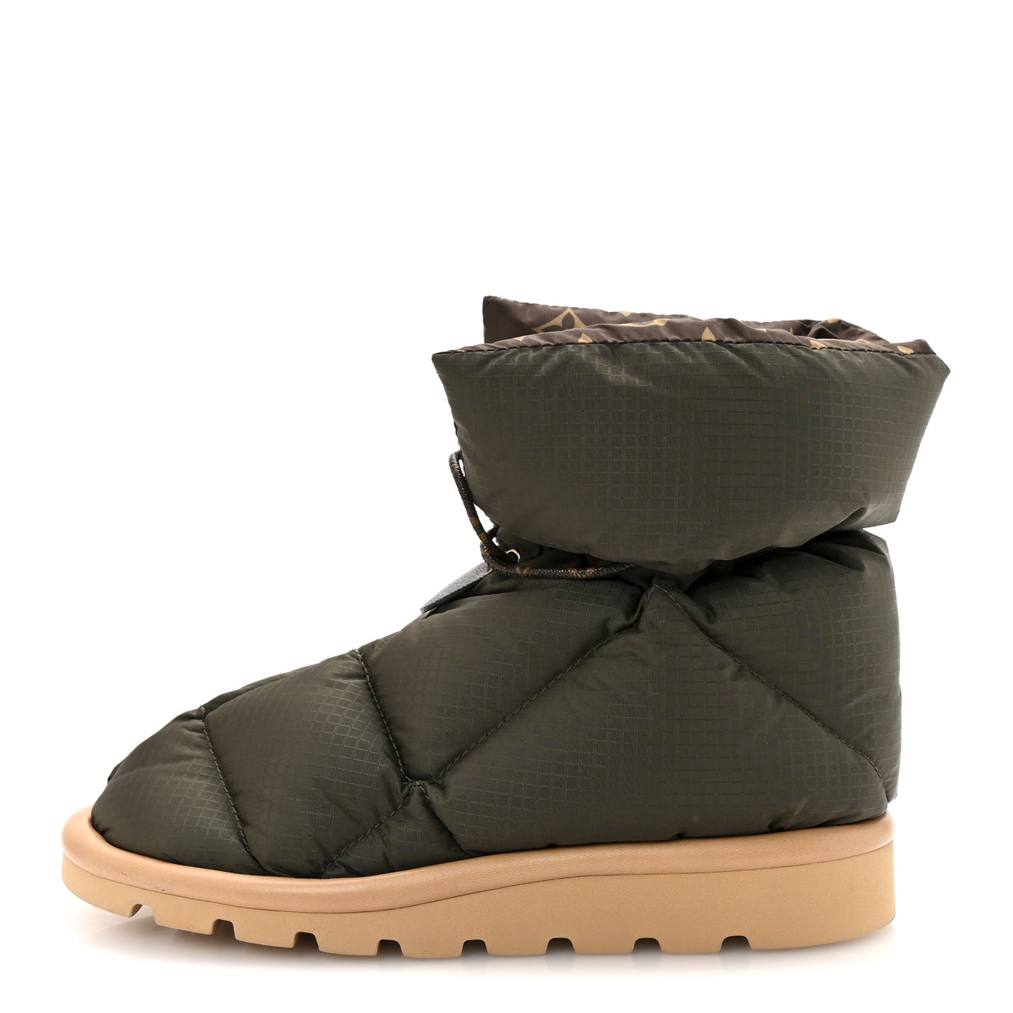 Nylon Monogram Pillow Comfort Ankle Boot 37 Khaki