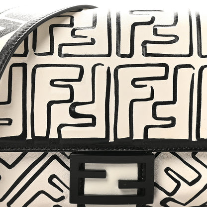Fendi X JOSHUA VIDES Nappa FF Embossed Baguette White Black 8 of 10