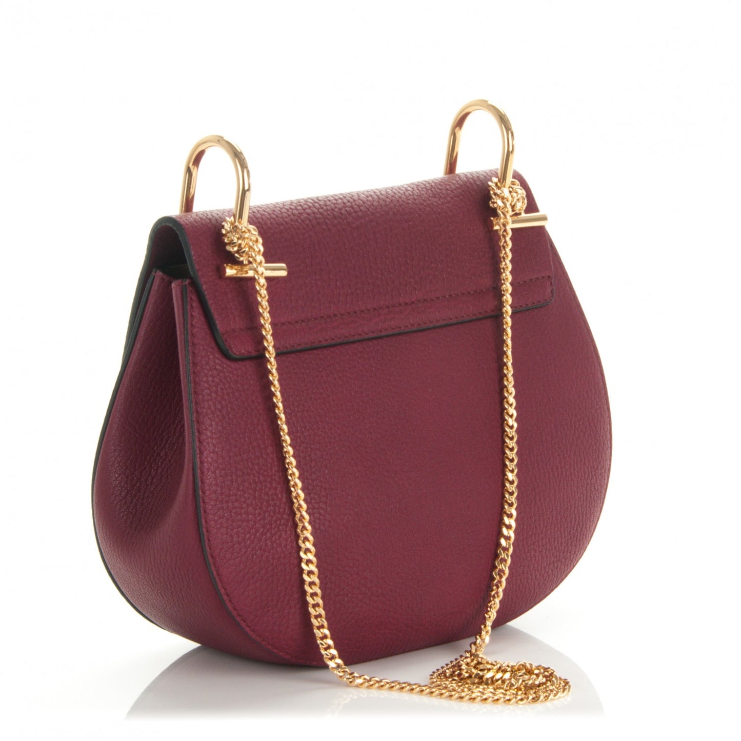 Grained Lambskin Drew Shoulder Bag Wine Purple
