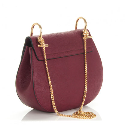 Chloe Grained Lambskin Drew Shoulder Bag Wine Purple 3 of 7