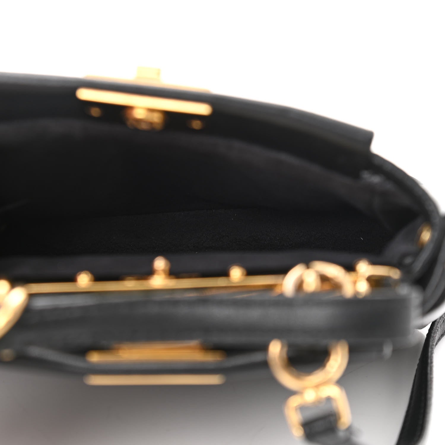 Fendi Nappa Micro Peekaboo Iconic Satchel Black 5 of 9