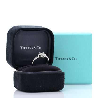 Tiffany Platinum Diamond Flower Ring 53 6.5 5 of 5
