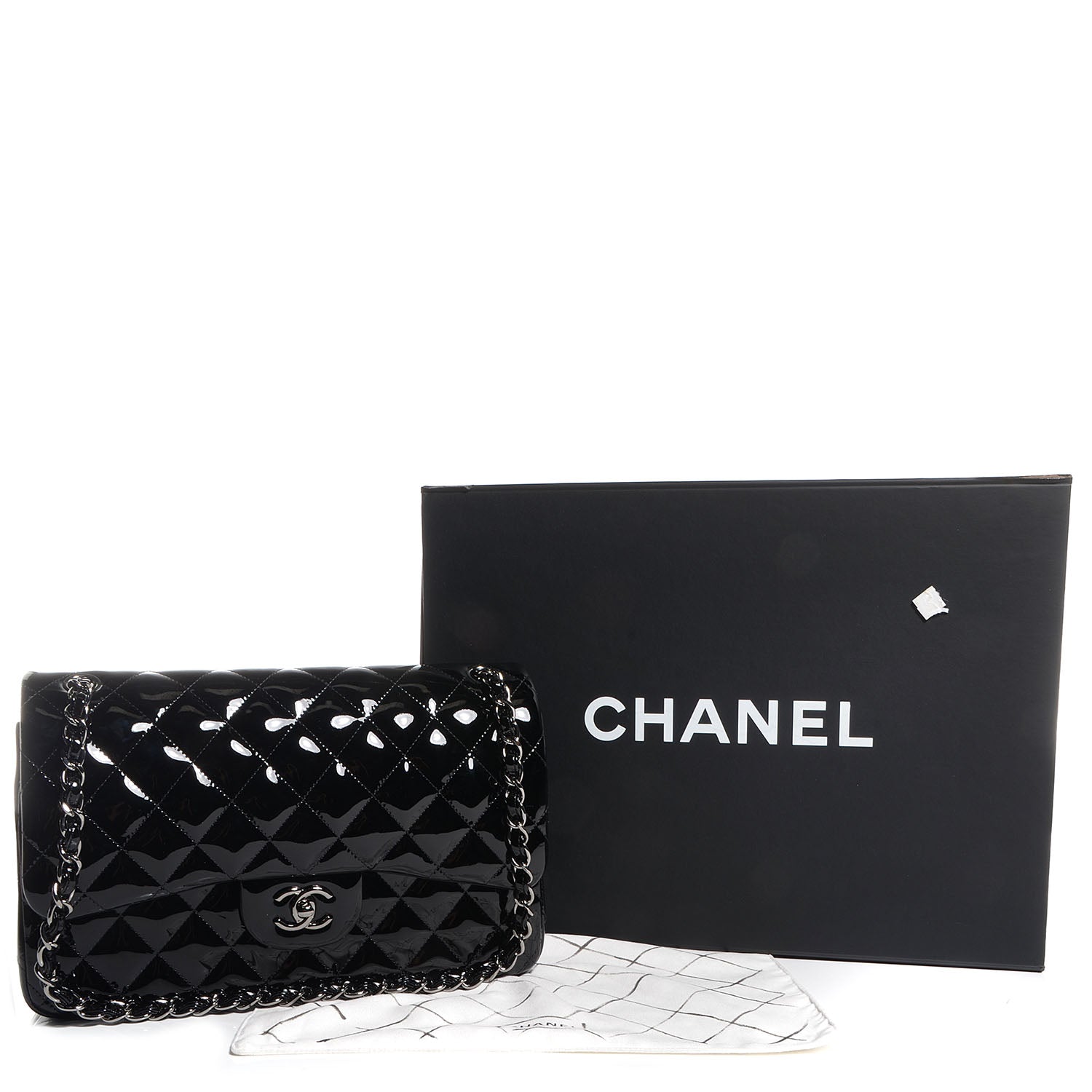 Chanel Patent Jumbo Double Flap Black 3 of 9