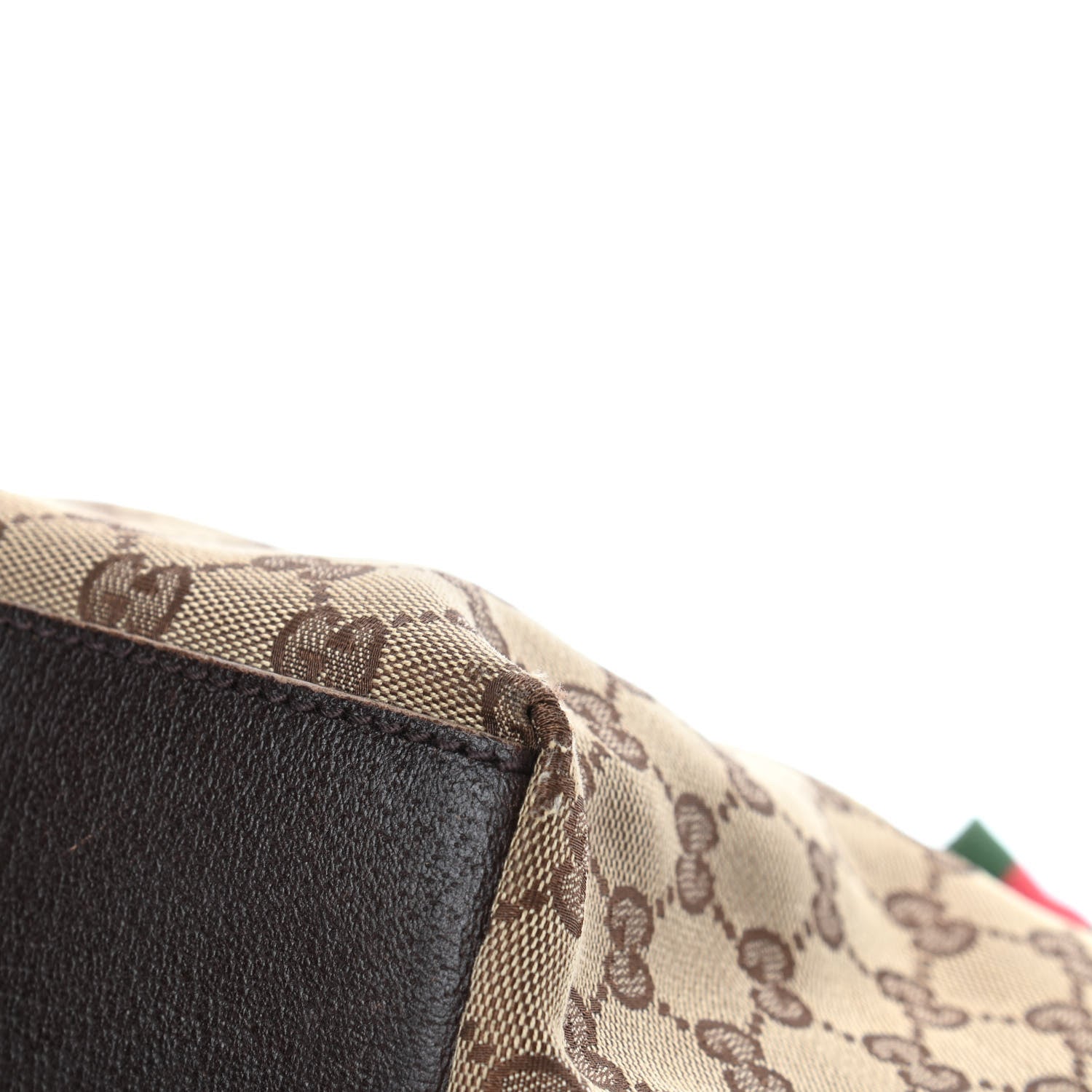 Gucci GG Monogram Medium Web Handle Bucket Tote Dark Brown 7 of 9