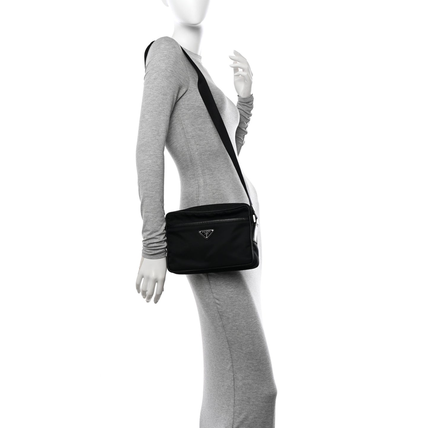 Tessuto Nylon Messenger Bag Black