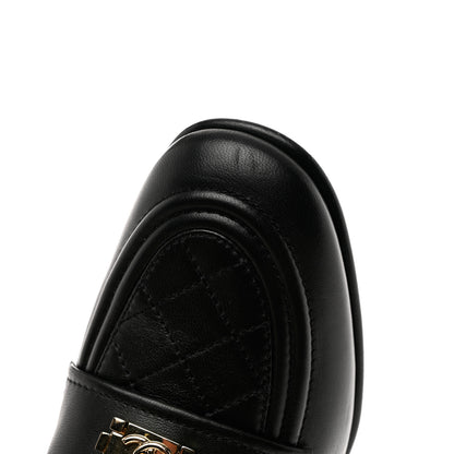 Chanel Lambskin Quilted Boy Loafers 38 Black 9 of 12