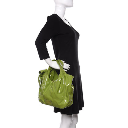 Valentino Garavani Patent Lacca Small Nuage Bow Hobo Green 2 of 9