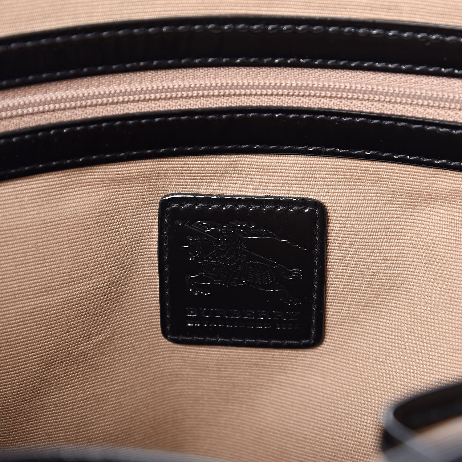 Burberry Patent Trim Nova Check Shopper Tote Black 6 of 14
