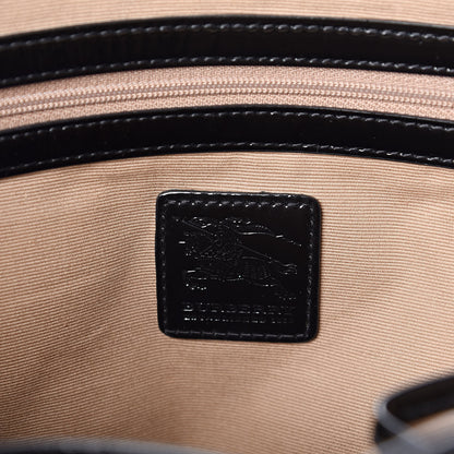 Burberry Patent Trim Nova Check Shopper Tote Black 6 of 14