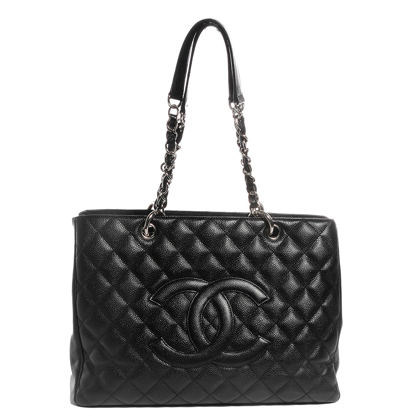 Caviar Quilted Grand Shopping Tote GST Black