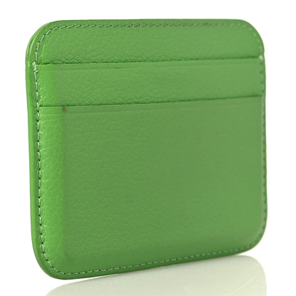 Balenciaga Grained Calfskin Logo Cash Rounded Card Holder Light Green Fuchsia 3 of 9