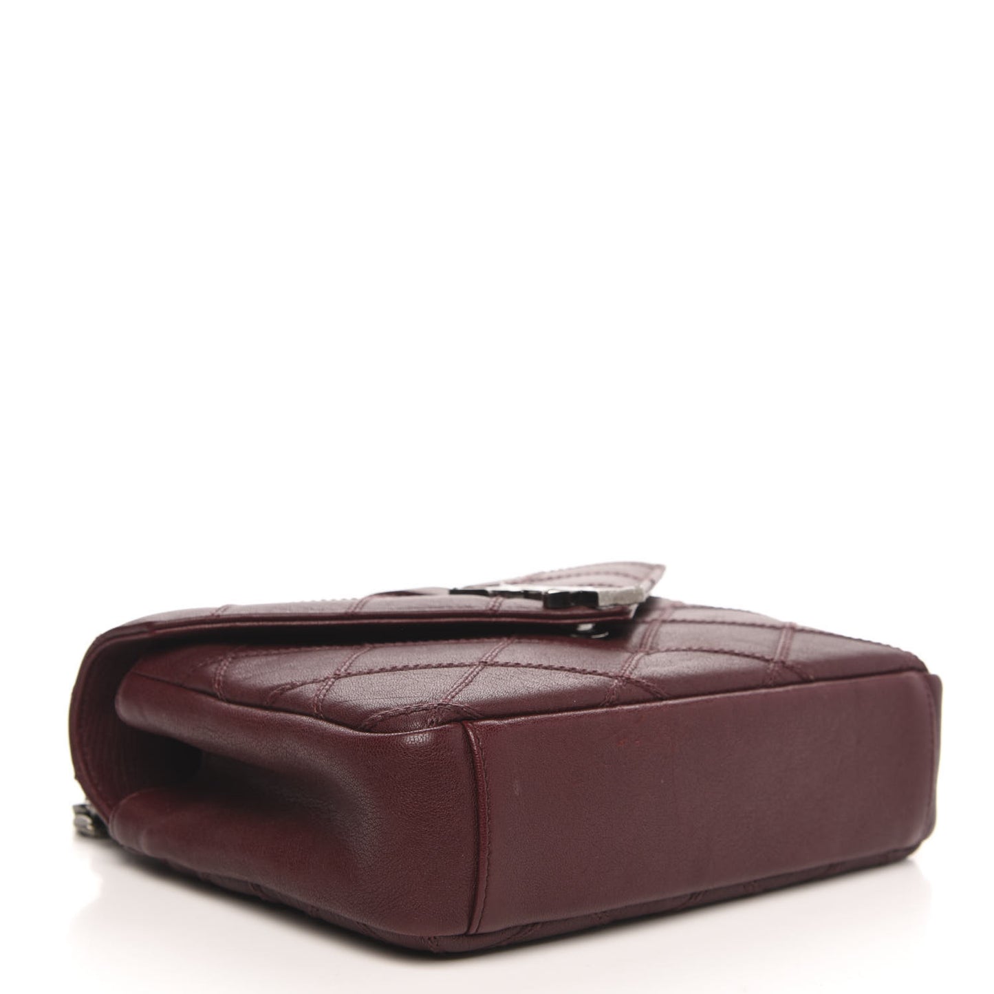 Calfskin Matelasse Diamond Quilted Monogram Medium College Bag Bordeaux