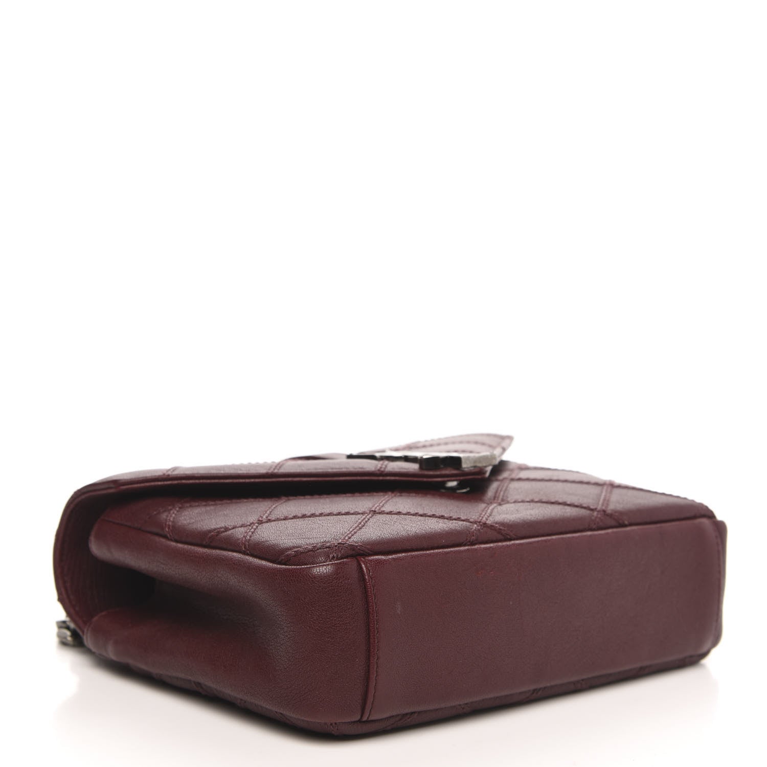 Saint Laurent Calfskin Matelasse Diamond Quilted Monogram Medium College Bag Bordeaux 4 of 13