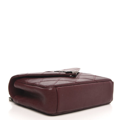 Saint Laurent Calfskin Matelasse Diamond Quilted Monogram Medium College Bag Bordeaux 4 of 13