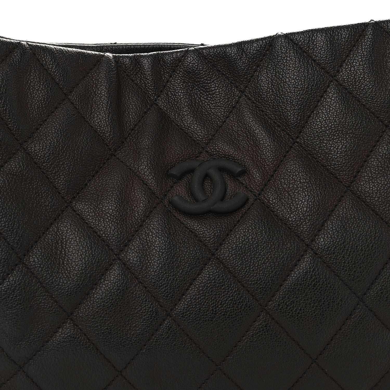 Chanel Calfskin Quilted Expandable Zip Shoulder Bag Black 8 of 10