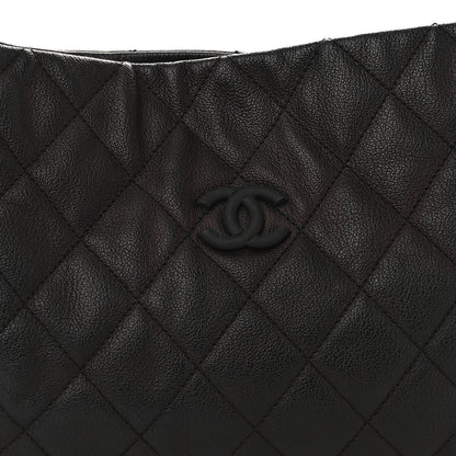 Chanel Calfskin Quilted Expandable Zip Shoulder Bag Black 8 of 10
