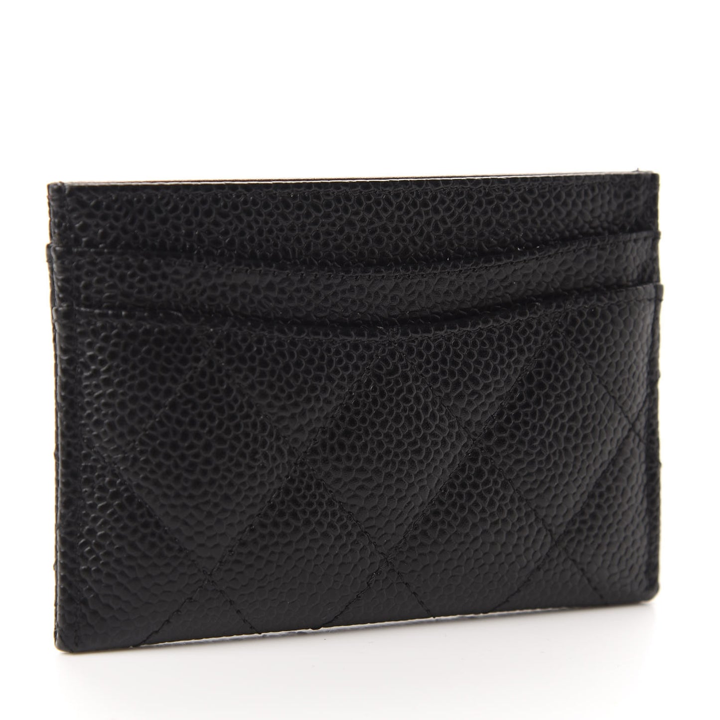Caviar Quilted Card Holder Black
