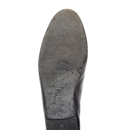 Chanel Lambskin Patent Cap Toe Ballerina Flats 39 Black 10 of 12