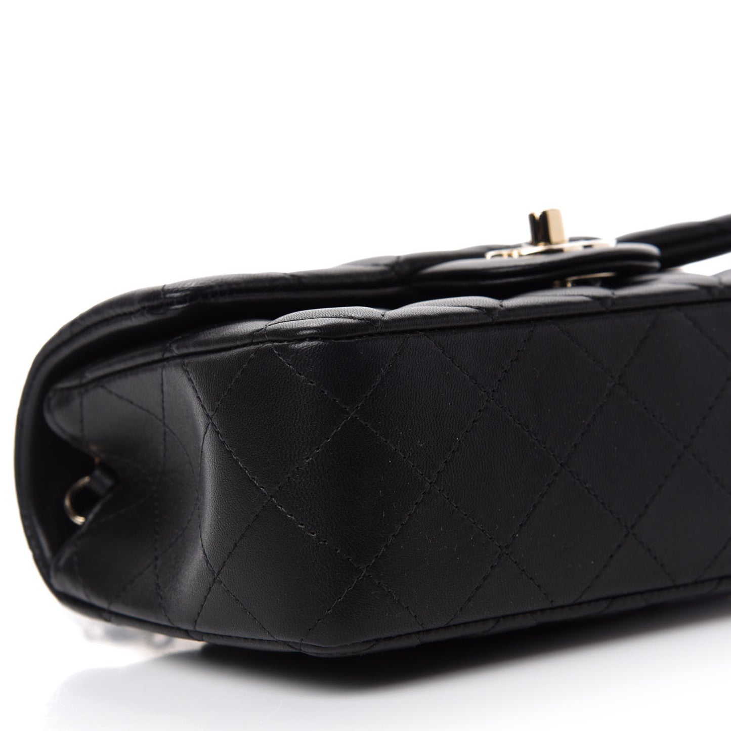 Lambskin Quilted Mini Rectangular Flap Black