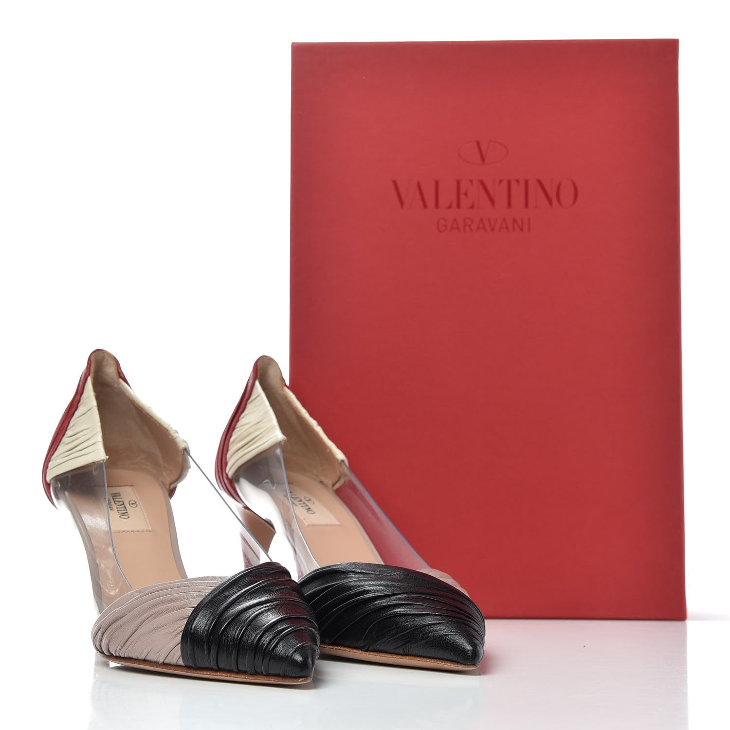 Valentino Garavani Ruched Lambskin PVC B-Drape Pumps 37.5 Multicolor 10 of 10