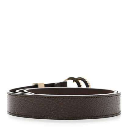 Gucci Textured Dollar Calfskin Torchon Double G 25mm Belt 80 32 New Acero 2 of 5