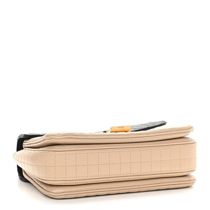 Celine Calfskin Quilted Medium C Bag Black Beige 4 of 12