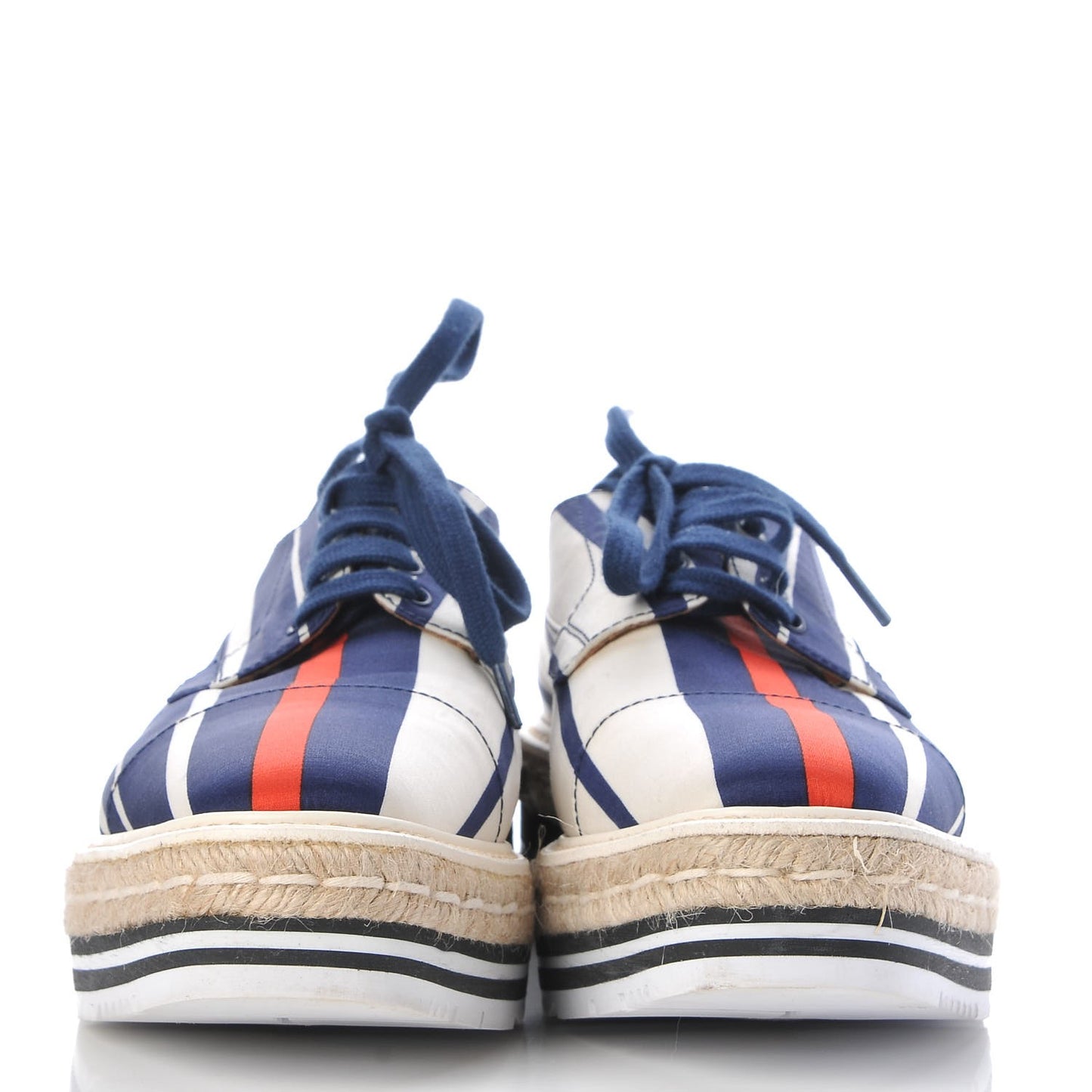 Radzimir Fabric Striped Platform Creeper 38.5 Bluette Rosso